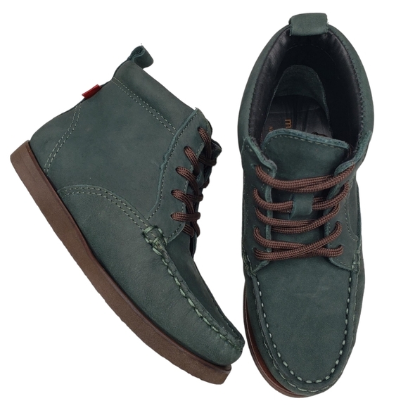 Marc JosephNIB Gramercy Emerald Nubuck Leather High Top Booties Boy 's 10.5